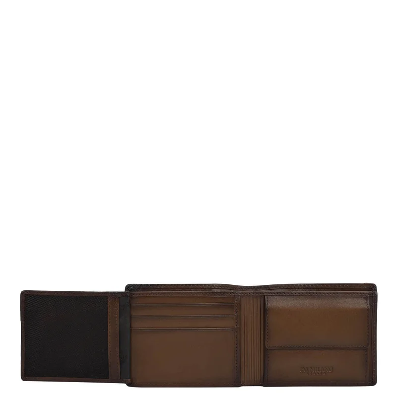 Da Milano Con Cognac Bifold Leather Mens Wallet for Men | Best Price UAE